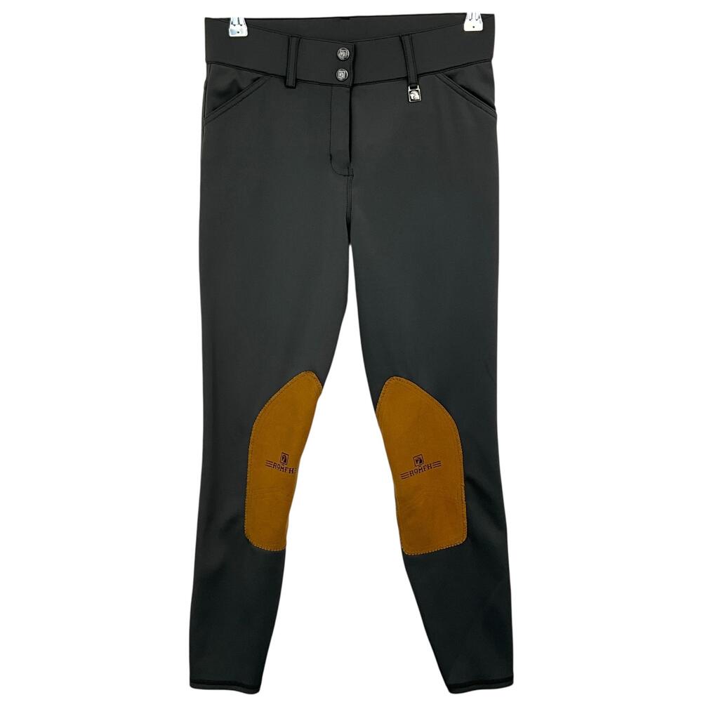 ROMFH Willow Euro Suede KP Breech Pants Womens 28 Gray Riding Stretch Knee Patch